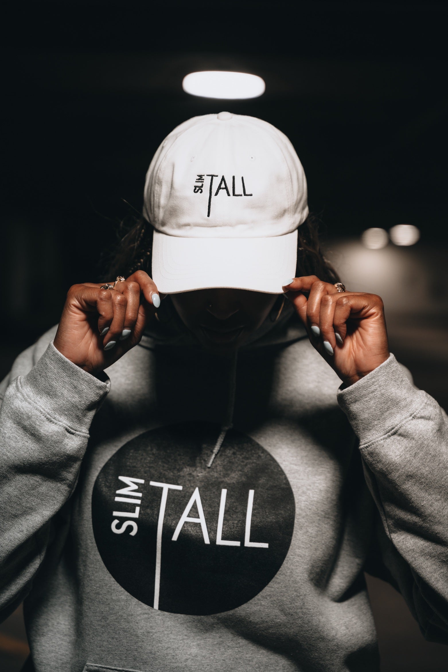 SlimTall Dad Hat, White