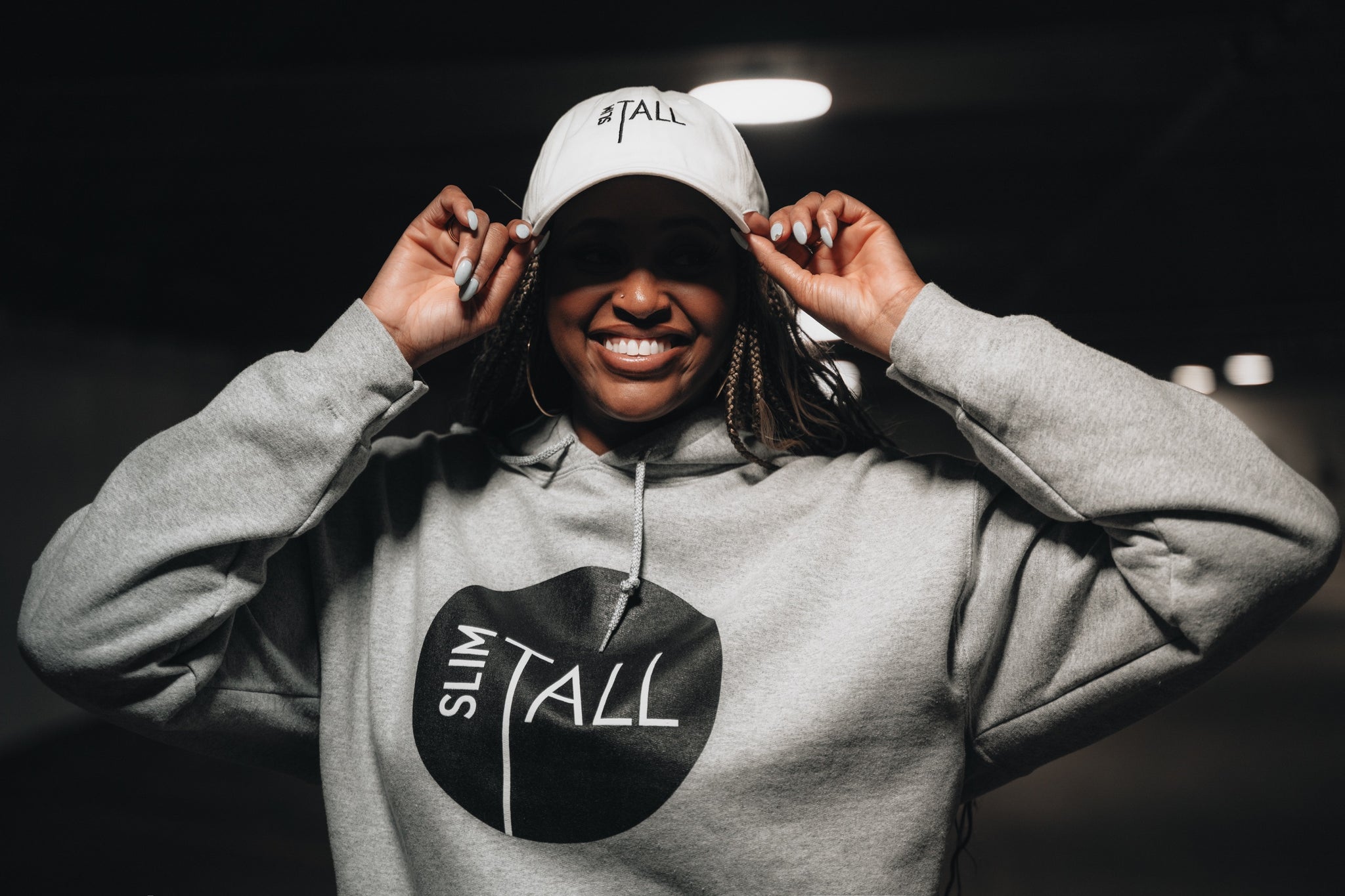 SlimTall Dad Hat, White