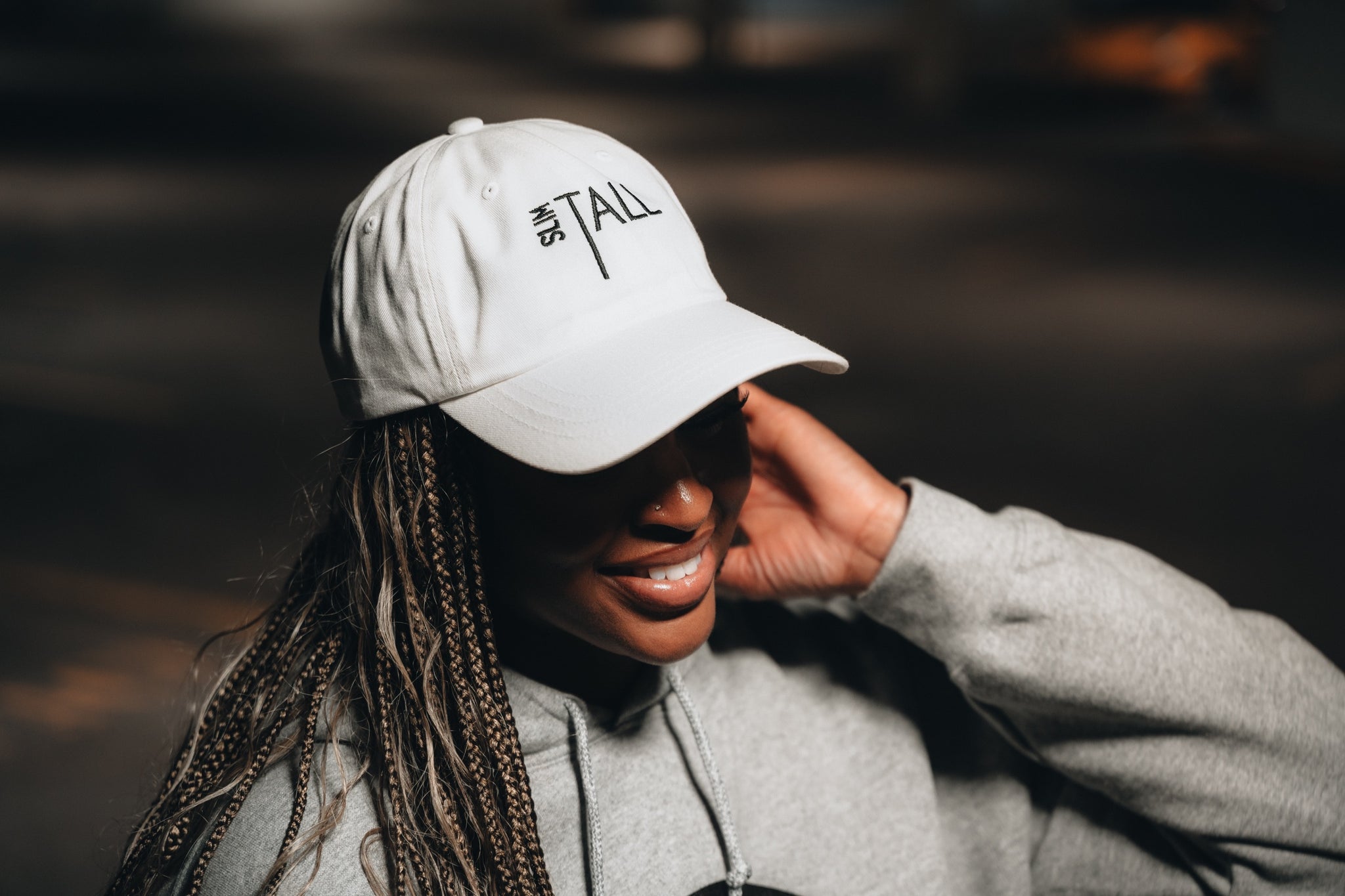 SlimTall Dad Hat, White