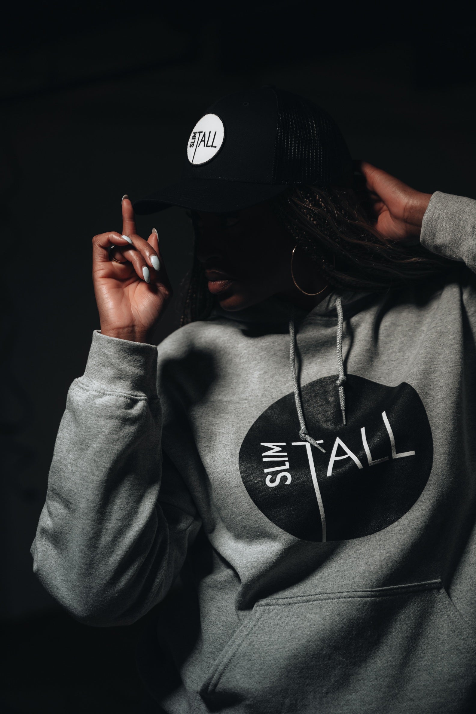 SlimTall Trucker Hat, Black