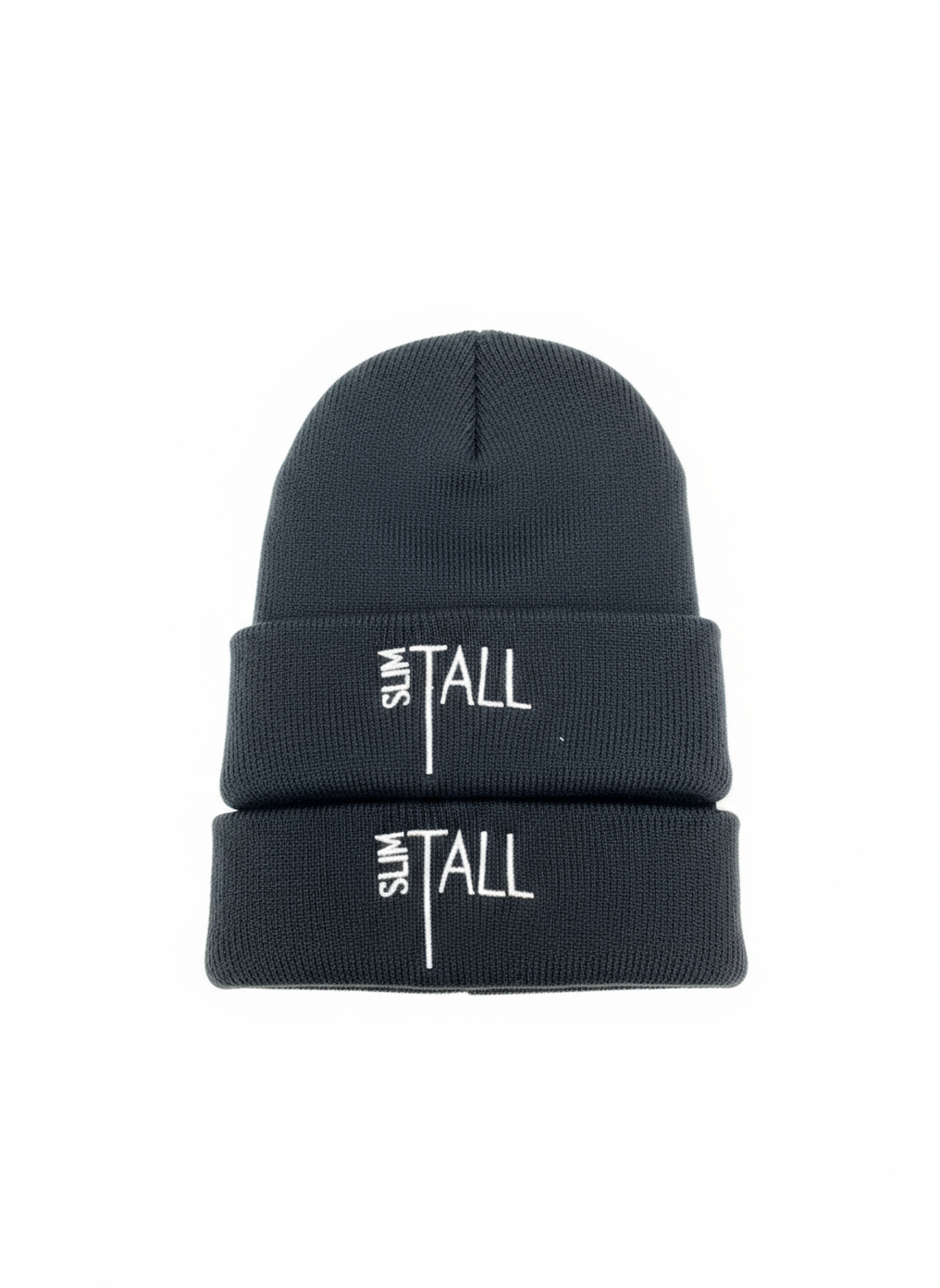 SlimTall Benie with white lettering 