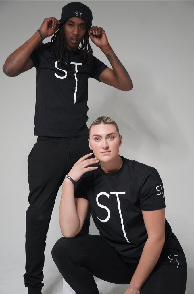 SlimTall Black Tee, Joggers and Beanie Bundle